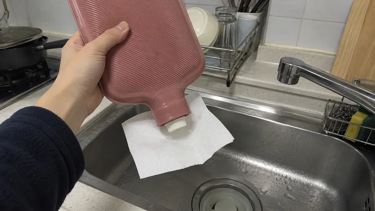 닫은 뒤에는 한 번 뒤집어서 마개 쪽이 새지 않는지 확인해요