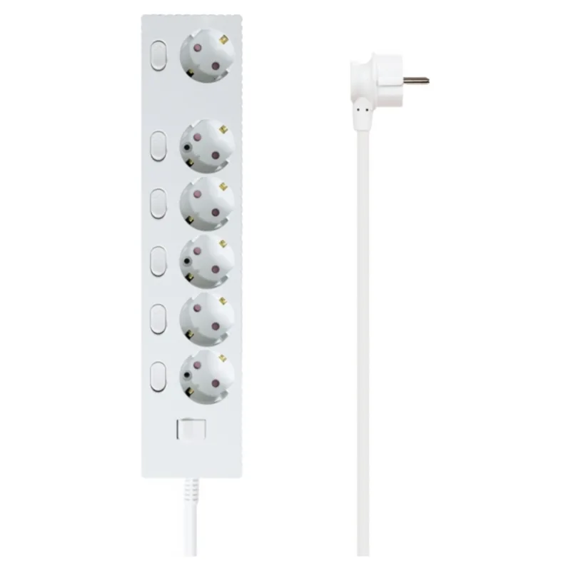 파워존 자동소화 4000W 고용량 웨이브 개별스위치 과부하차단 6구 멀티탭 50cm 1.5m 3m 5m 7m, 1개, W9ME650WT
