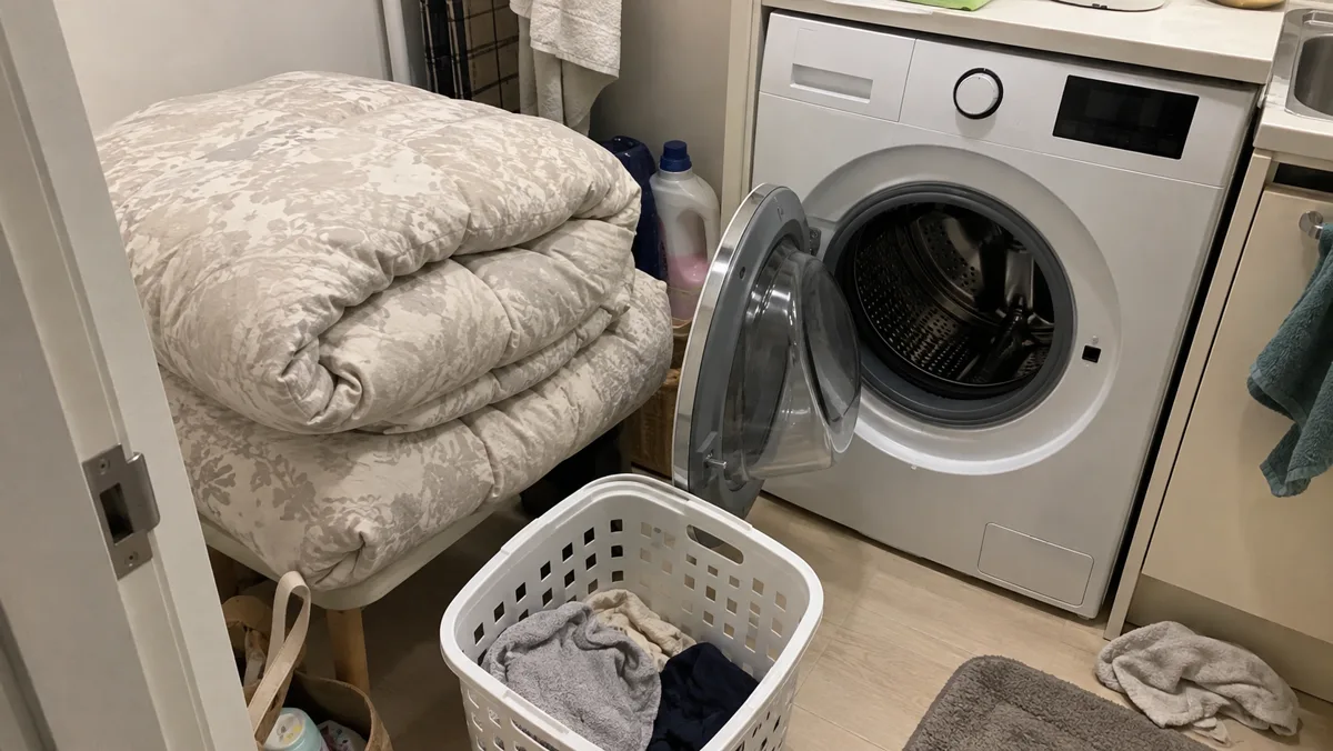 원룸 소형 세탁기에는 두꺼운 겨울이불이 안 들어갈 수 있어서 코인빨래방도 생각해야 해요