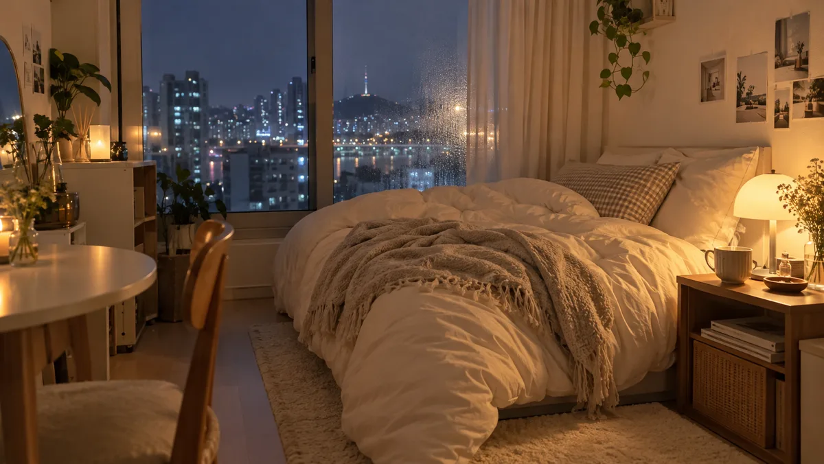 겨울밤 자취방, 보일러 대신 전기요 하나로 버텨보기