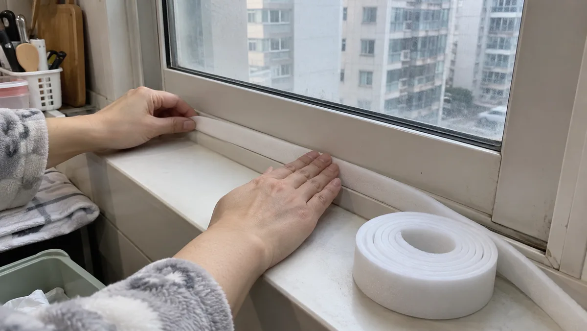 물기가 없는 창틀 아래에 붙여야 접착이 덜 떨어져요